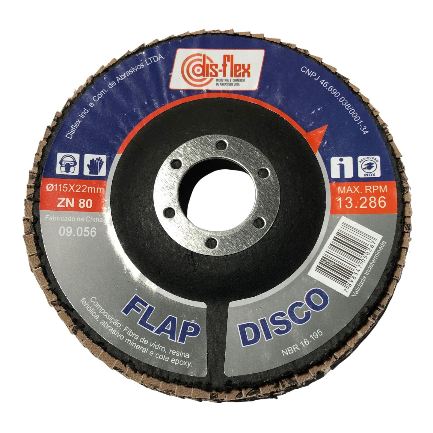 Disco De Lixa Flap DISFLEX 115mm Grão 80 - OXIDO de ZIRCONIA