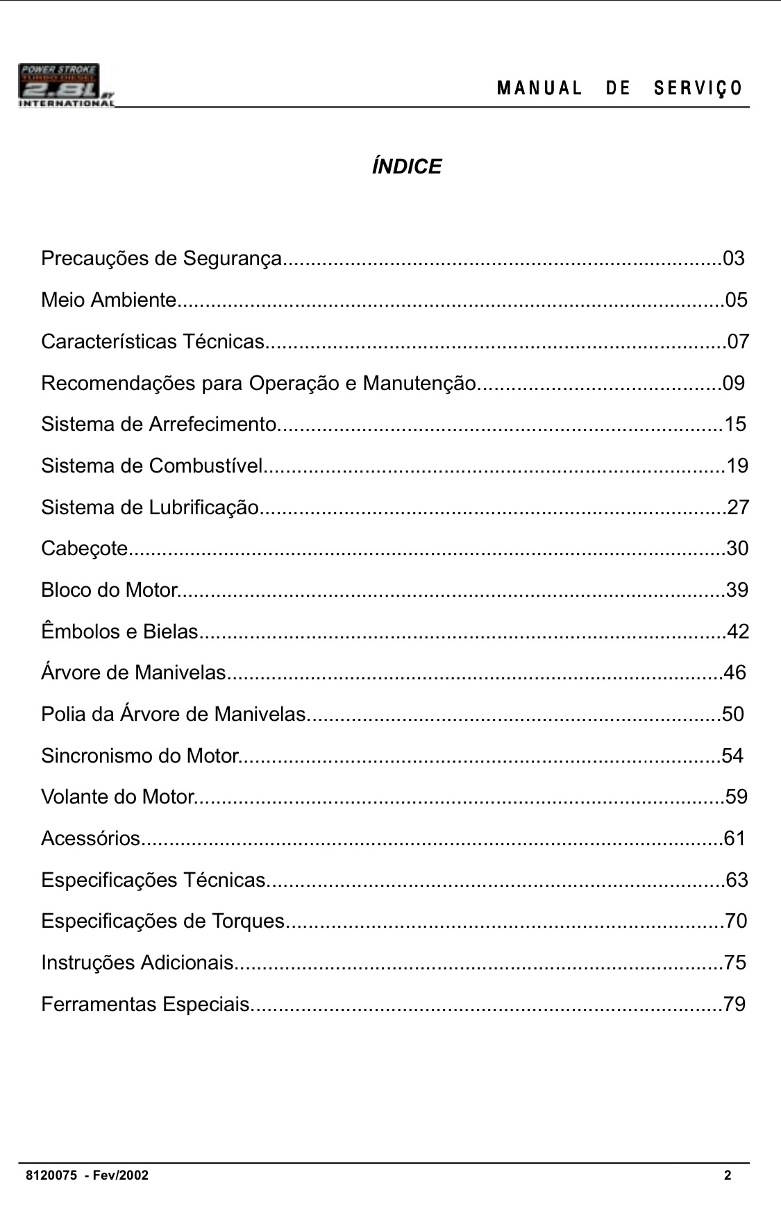 Manual de Serviço em PDF - Motor Powerstroke HS 2.8 Turbo DIESEL