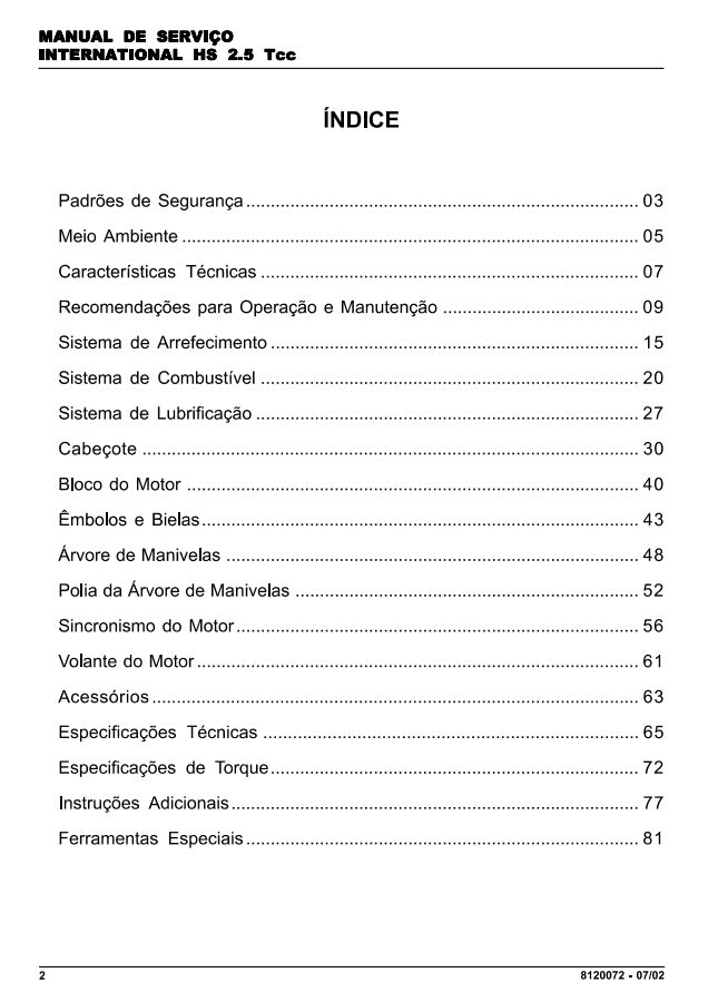 Manual de Serviço em PDF - Motor Maxion HS 2.5 Turbo DIESEL