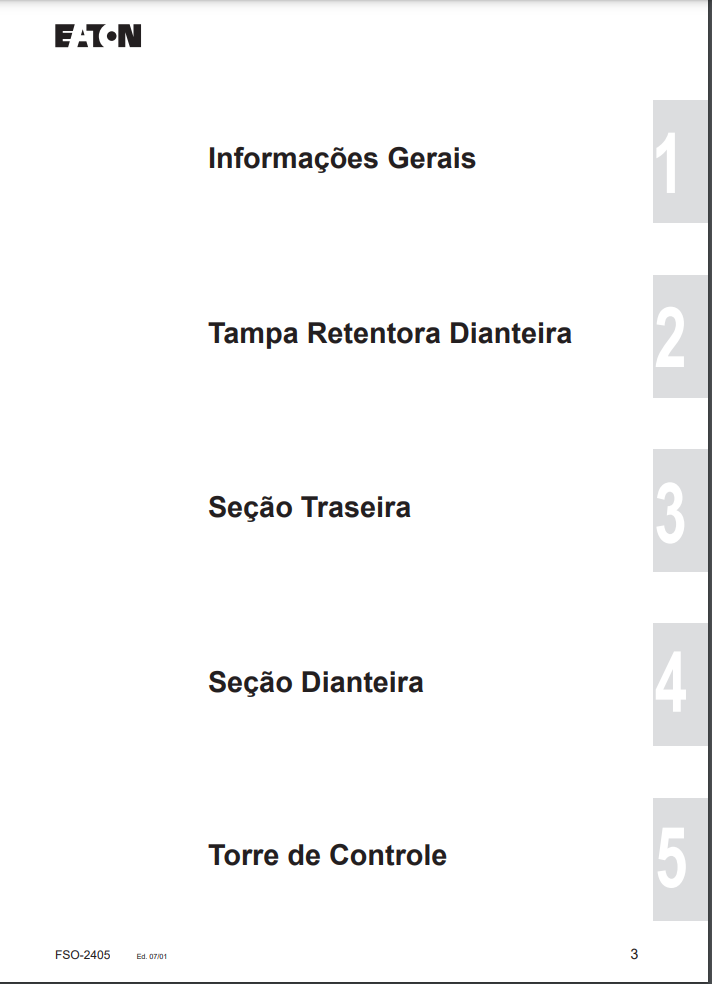 Manual de Serviço em PDF - Cambio Eaton FSO-2405 Ranger Troller S10