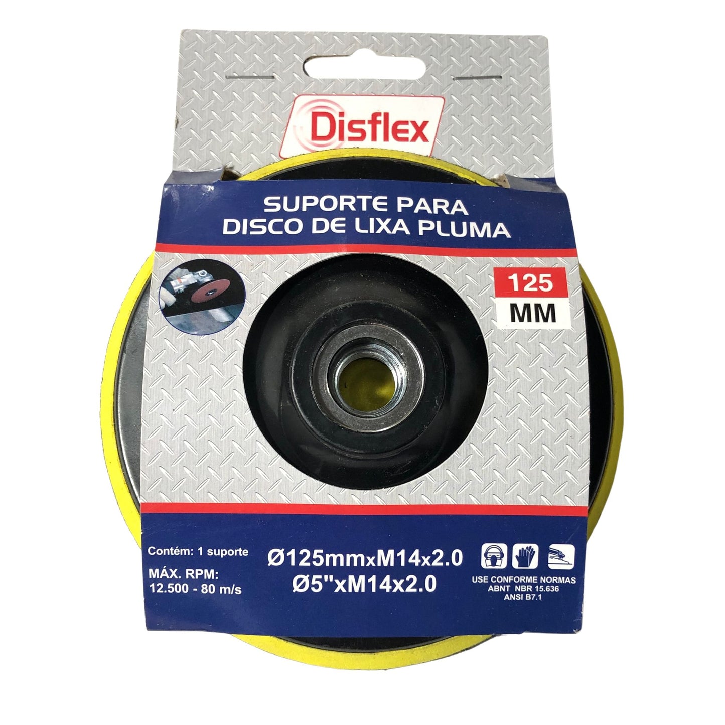 Base para Disco Lixa Velcro 125mm x M14 - DISFLEX