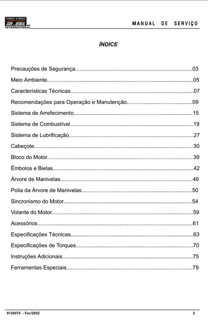Manual de Serviço em PDF - Motor Powerstroke HS 2.8 Turbo DIESEL