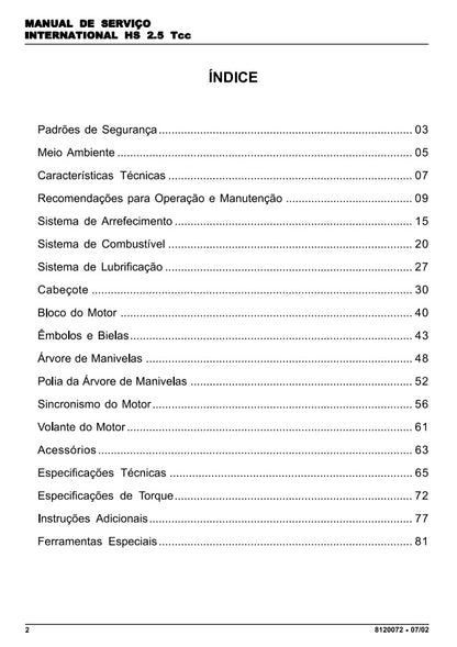 Manual de Serviço em PDF - Motor Maxion HS 2.5 Turbo DIESEL
